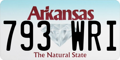 AR license plate 793WRI