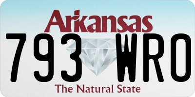 AR license plate 793WRO