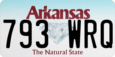 AR license plate 793WRQ