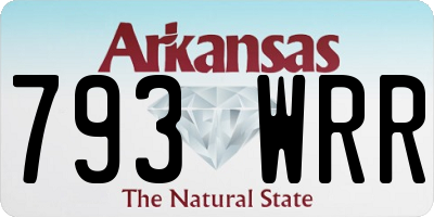 AR license plate 793WRR