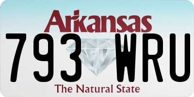 AR license plate 793WRU