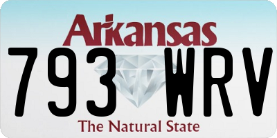 AR license plate 793WRV