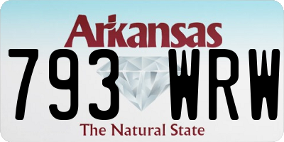 AR license plate 793WRW