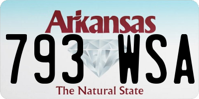 AR license plate 793WSA