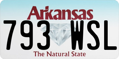 AR license plate 793WSL