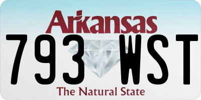 AR license plate 793WST