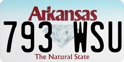 AR license plate 793WSU