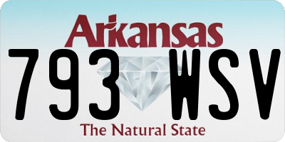 AR license plate 793WSV