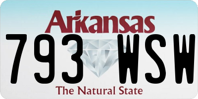 AR license plate 793WSW