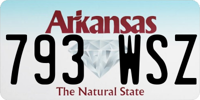 AR license plate 793WSZ