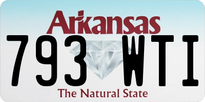 AR license plate 793WTI