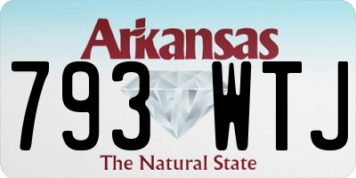 AR license plate 793WTJ