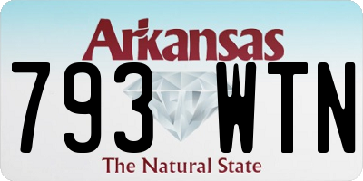 AR license plate 793WTN