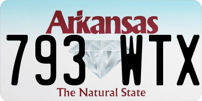 AR license plate 793WTX
