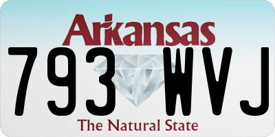 AR license plate 793WVJ