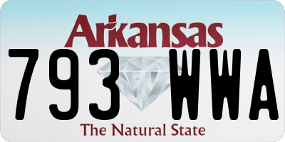 AR license plate 793WWA