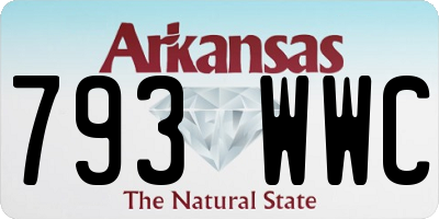 AR license plate 793WWC