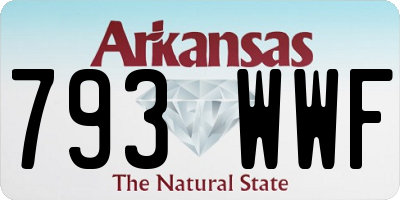 AR license plate 793WWF