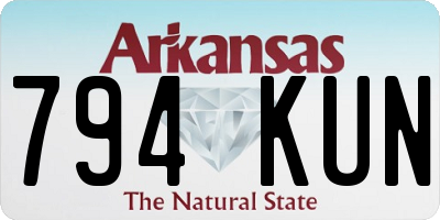 AR license plate 794KUN