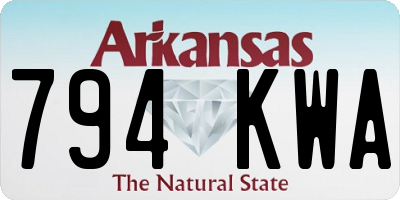 AR license plate 794KWA