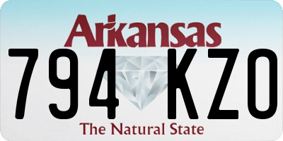 AR license plate 794KZO