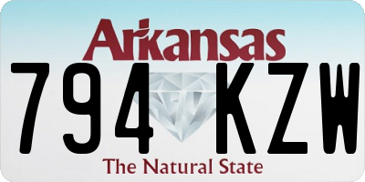 AR license plate 794KZW
