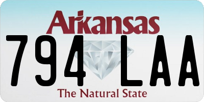 AR license plate 794LAA