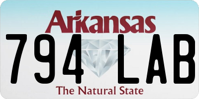 AR license plate 794LAB
