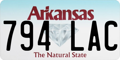AR license plate 794LAC
