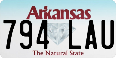 AR license plate 794LAU