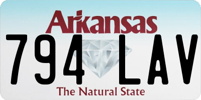 AR license plate 794LAV