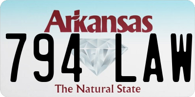 AR license plate 794LAW