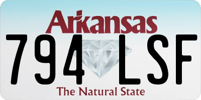 AR license plate 794LSF