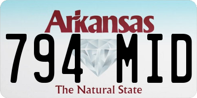 AR license plate 794MID