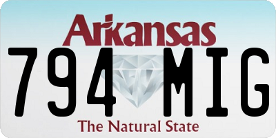 AR license plate 794MIG