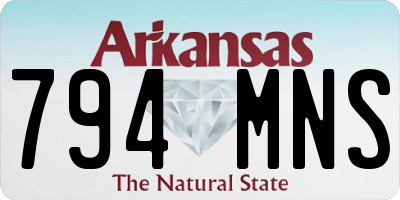 AR license plate 794MNS