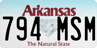 AR license plate 794MSM