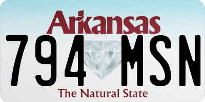 AR license plate 794MSN