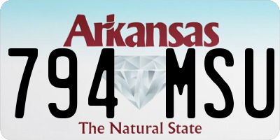 AR license plate 794MSU