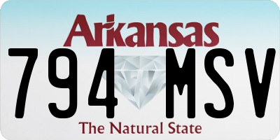 AR license plate 794MSV
