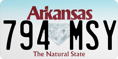 AR license plate 794MSY