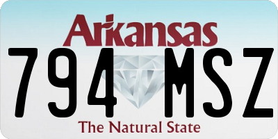 AR license plate 794MSZ