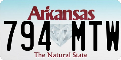 AR license plate 794MTW