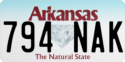 AR license plate 794NAK