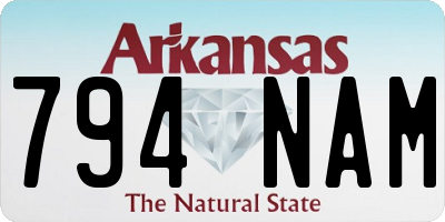 AR license plate 794NAM