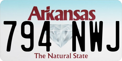 AR license plate 794NWJ