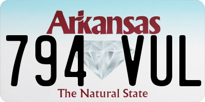 AR license plate 794VUL