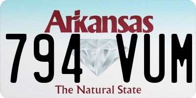 AR license plate 794VUM