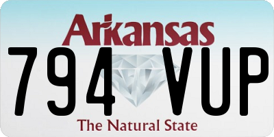 AR license plate 794VUP