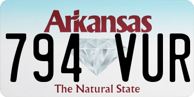 AR license plate 794VUR